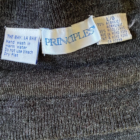 Charcoal Grey Wool Blend Pleated Flare Winter Office Pull On Skirt-Sz-M/L - Picture 9 of 13